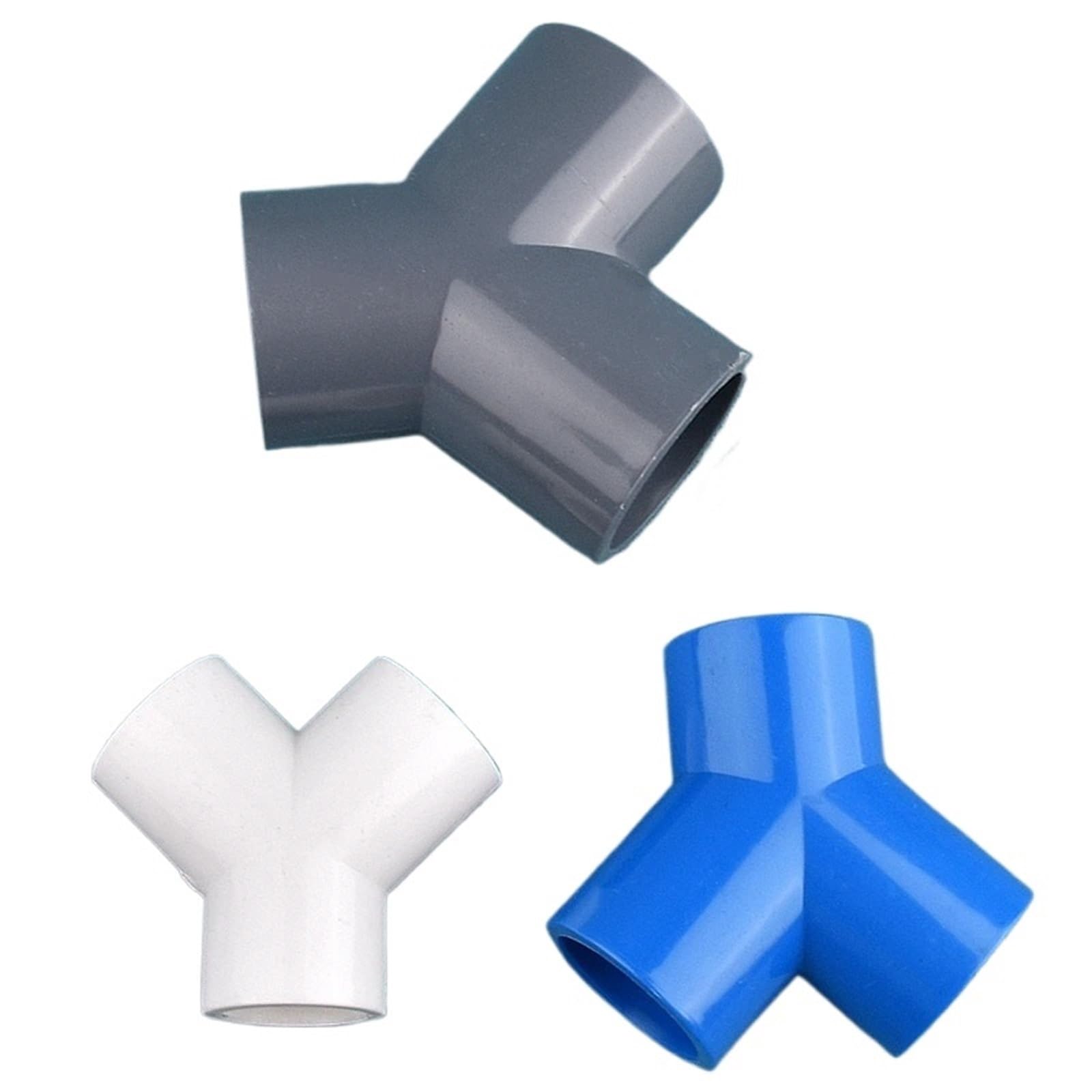 Hudfvioi Blue Pvc Pipe Couplings 20~50Mm Grey/White/ Pvc Connectors Three-Way Fork Shaped Water Pipe Connector For Sewers(,50Mm)