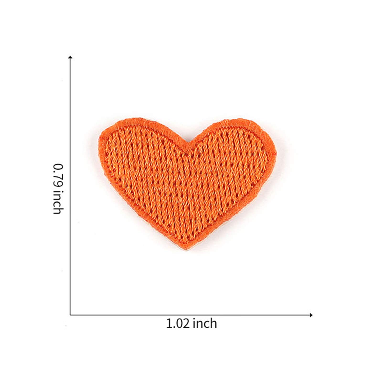 40 Pcs Cute Fabric Mini Heart Patches, Iron-On Love Heart Embroidered
