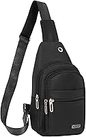 BaneluLLC Small Sling Backpack Crossbody Bag for Men Women - Water-Resistant Chest Daypack Fanny Pack for Hiking Travel Black