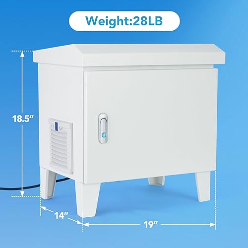 Miniatura 5 de HQUA ASC01 - Estanque, gabinete para exteriores resistente a la intemperie, carcasa para aireador de estanque, bomba de aire de 19 pulgadas de ancho