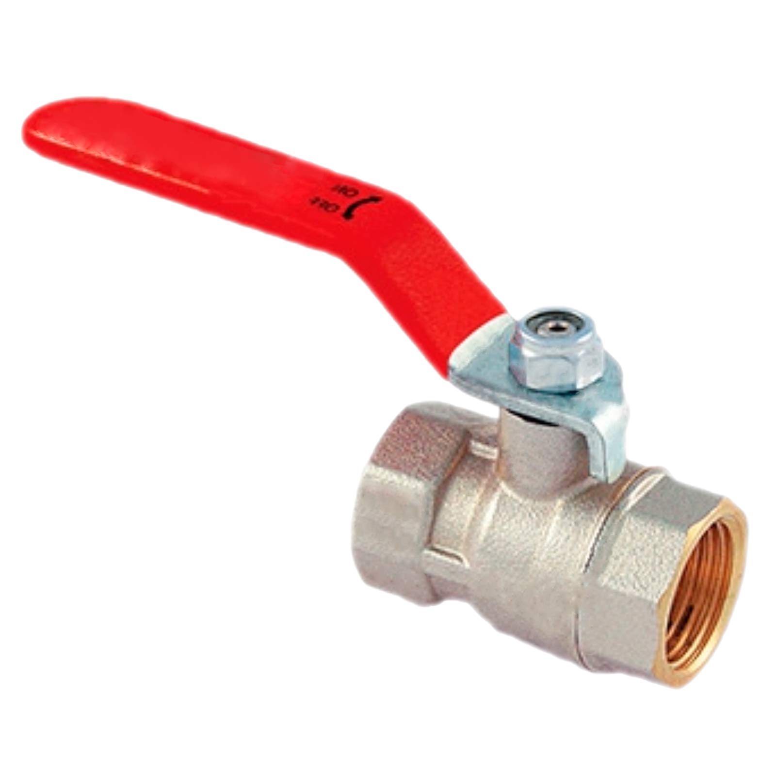 MegaHaustechnik Kugelhahn aus Messing 2 Zoll Innengewinde IGxIG DN50, mit Hebelgriff aus Stahl verzinkt rot, Trinkwasser geeignet, Druck 25 Bar, Wasser Heizung Druckluft Absperrhahn Ventil