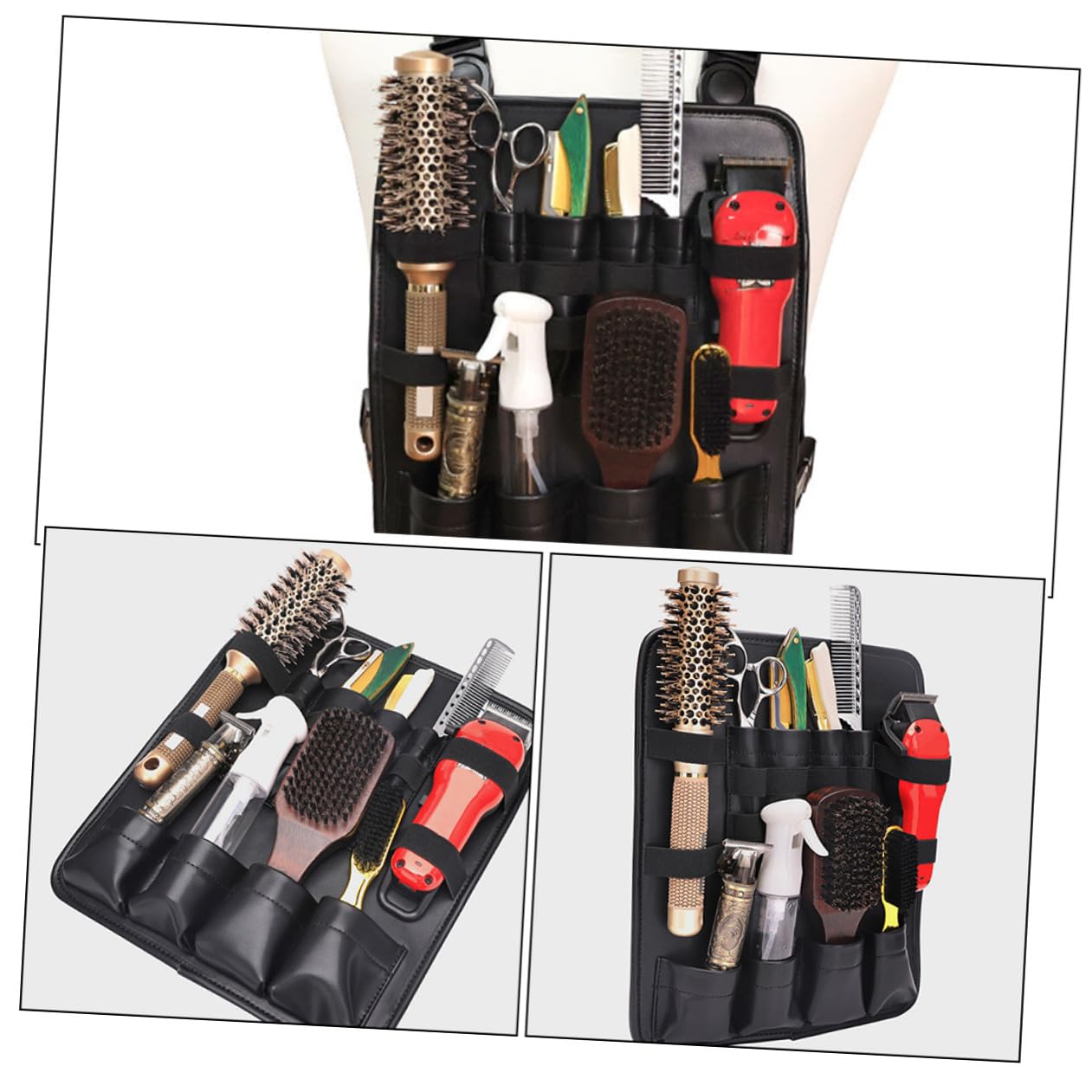 MAGICLULU Bolso de Pecho Ergonómico para Barbería con Correas Ajustables Diseño Elegante y Moderno Estuche Organizador para Tijeras Peines y Herramientas de Peluquería para Peluqueros y