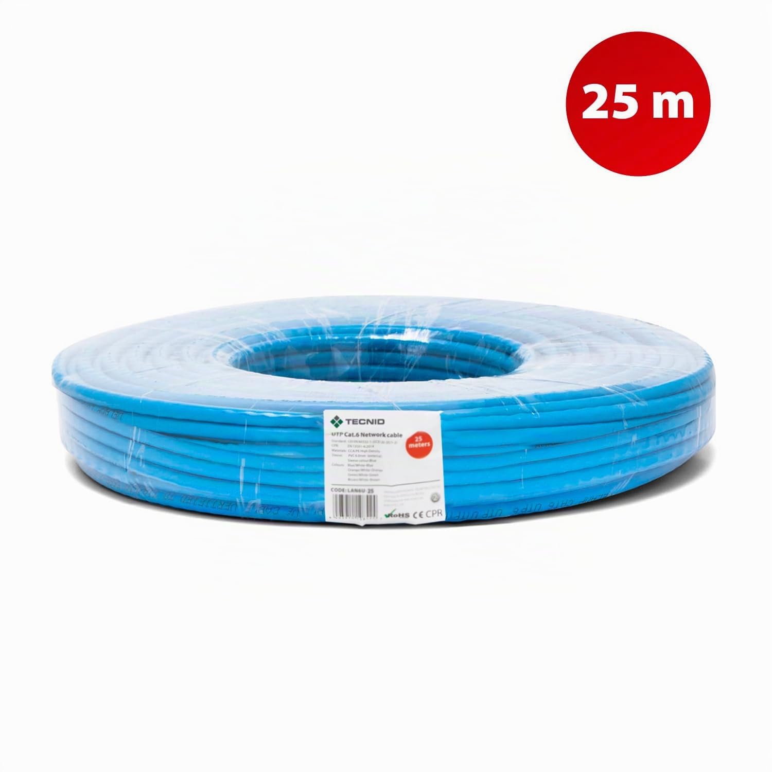 Velamp Cavo di Rete LAN Ethernet - Cat 6 – UTP – Lunghezza 25 mt - Matassa