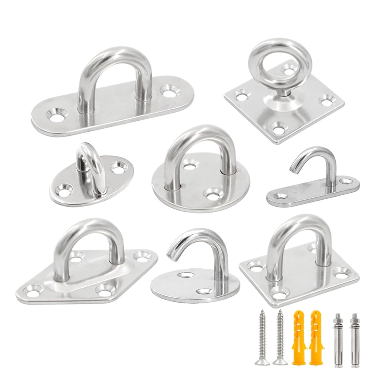 1pcs Staple Ring Wall Hook Heavy Duty Fixed Pad Eye Plate Deck Door Buckle U-Shaped Ceiling Mount Hanger(Oval,12mm)