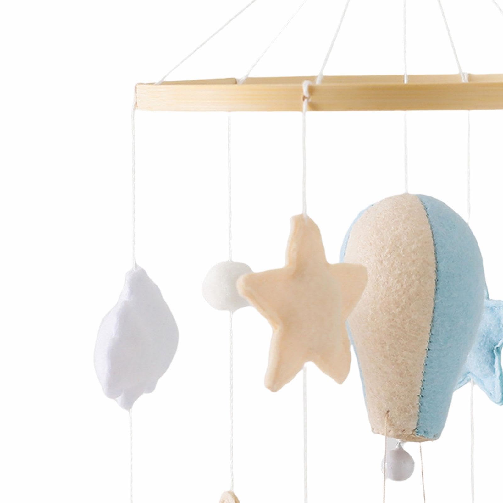 Mobile Aus Holz Fürs Babybett mit Filzkugeln, Und Hängedekoration, Geeignet für Neugeborene, Stil b