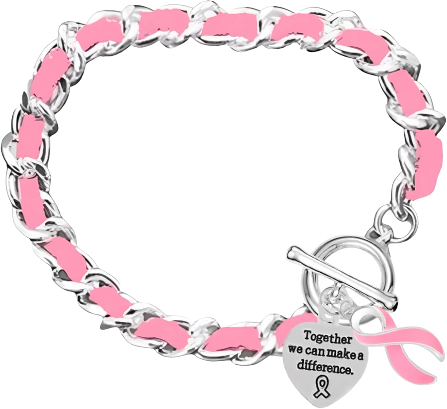 Breast Cancer Awareness Pink Ribbon Bracelets for Fundraising, Charity Walks, and Gifts - Perfect for Breast Cancer Awareness Month