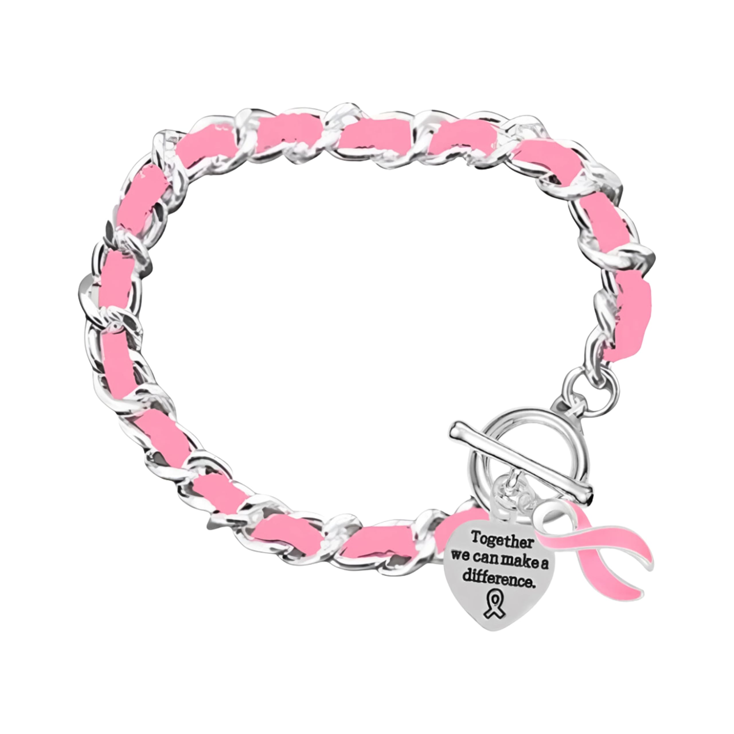 Breast Cancer Awareness Pink Ribbon Bracelets for Fundraising, Charity Walks, and Gifts - Perfect for Breast Cancer Awareness Month
