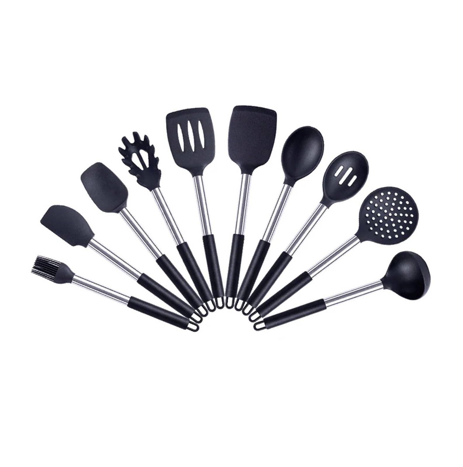 Silikon-Utensilien-Set, hitzebeständig, antihaftbeschichtet, Küchenhelfer, Spatel, Löffel-Set