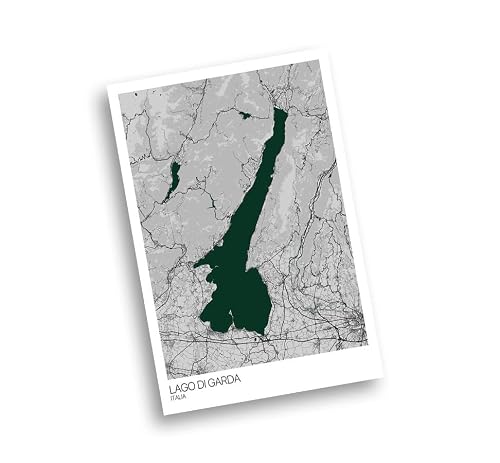 Modern Colored Hometown Poster of Lago di Garda Lake 4 | 11x17 12x18 16x24 24x36 Unframed Wall Art | Minimalism City Traveler Print | Minimal Gift | Minimalist Home Office Decor