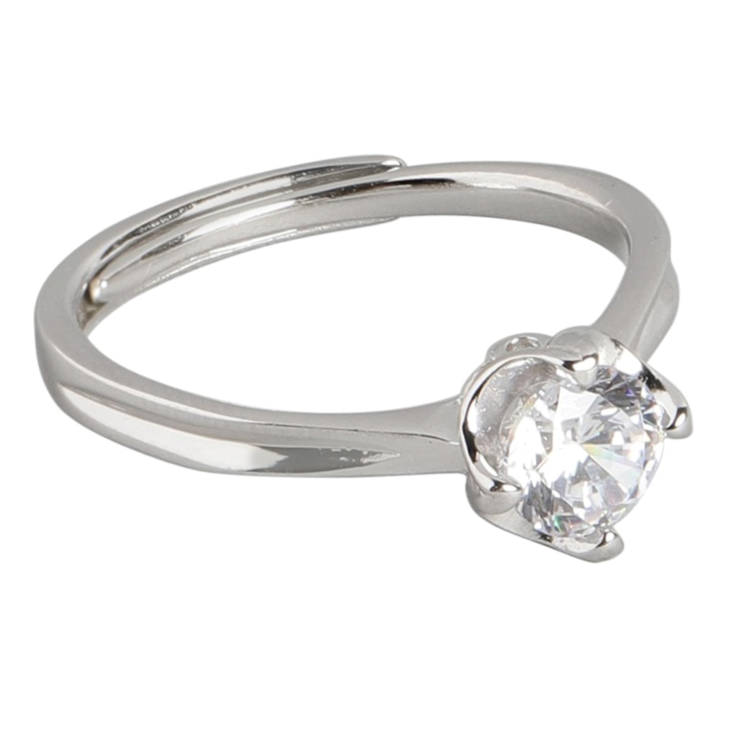 ZAVYA 925 Sterling Silver Designer Cubic Zirconia CZ Circular Solitaire Rhodium Plated Adjustable Ring | Gift for Women & Girls | With Certificate of Authenticity & 925 Hallmark (B0B1QK9Z2T) Amazon Price History, Amazon Price Tracker