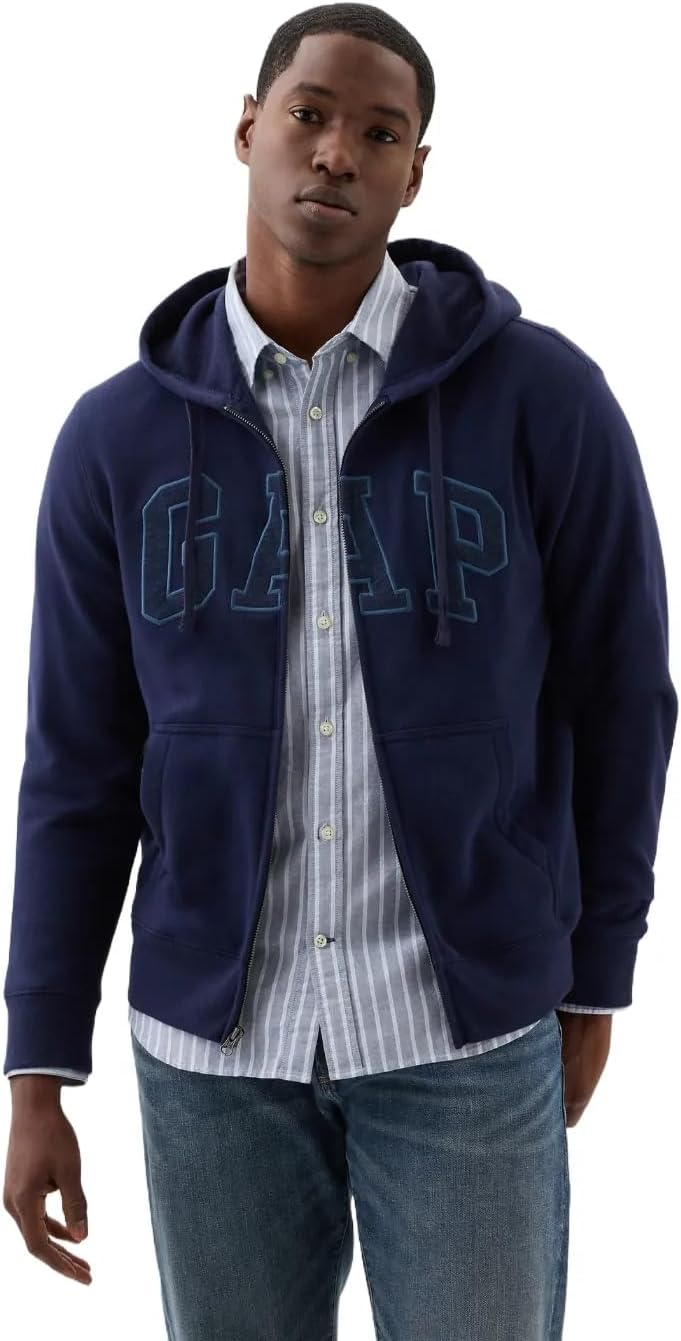GAP Men's Logo Sherpa Full Zip Sweatshirt