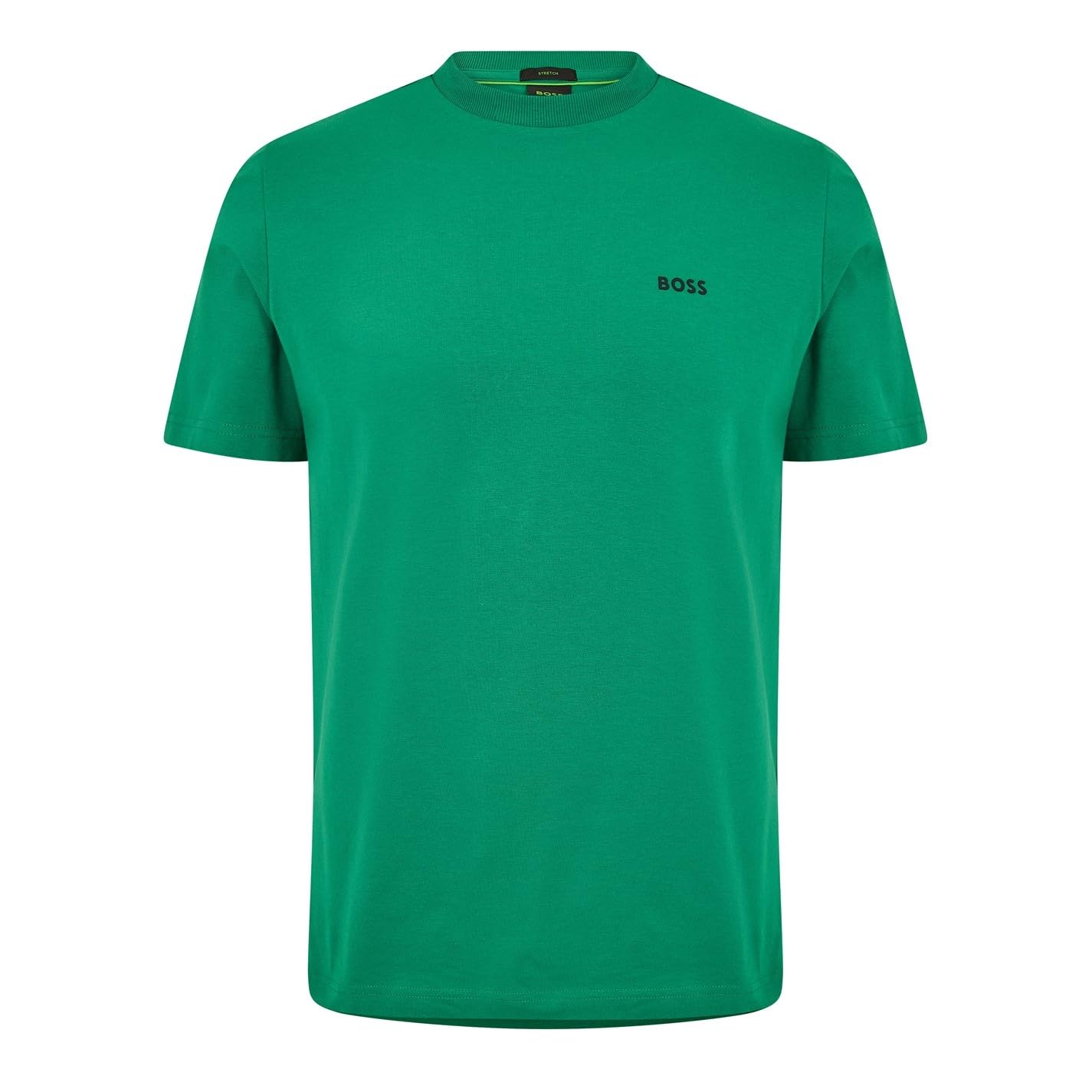 BOSS Mens Green T-Shirt with Logo Design Stretch Cotton Green 319 L