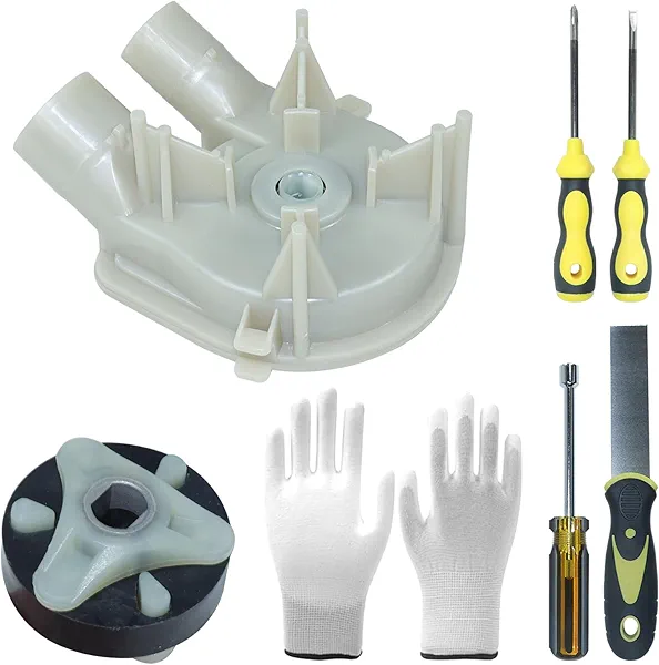 NIDAIFEI WP3363394 Washer Drain Pump with 285753A Motor Coupling Set and Assembly Tool Kit Replaces 3363394, WP3363394, 285753A, PS11741239, AP6008107, 3352492, AP3963893 for Washers