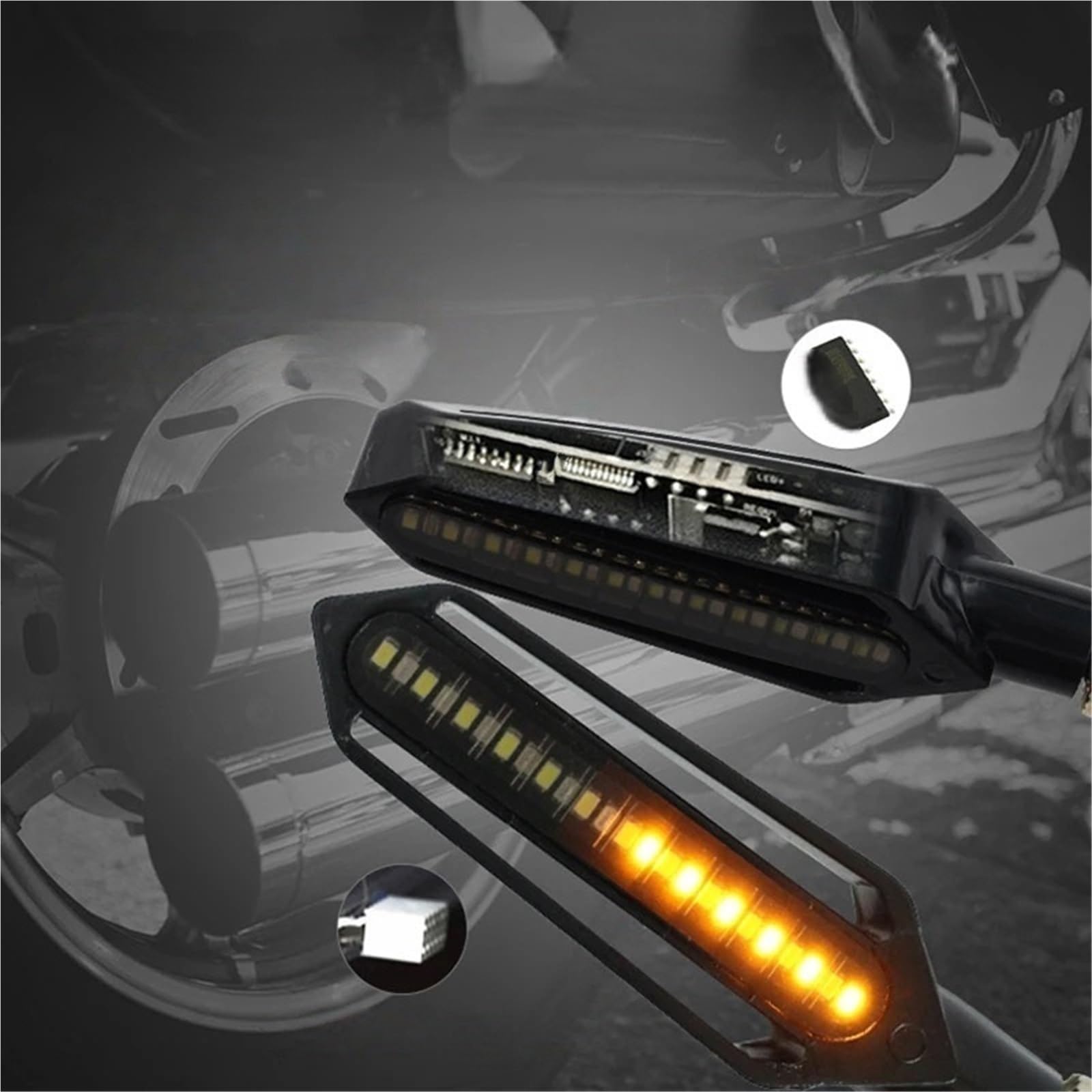 Luces señalización Luces De Señal | Luces De Señal Para Motocicleta, Luz Que Fluye, Relé Integrado, Indicador De Señal(4 Pcs)