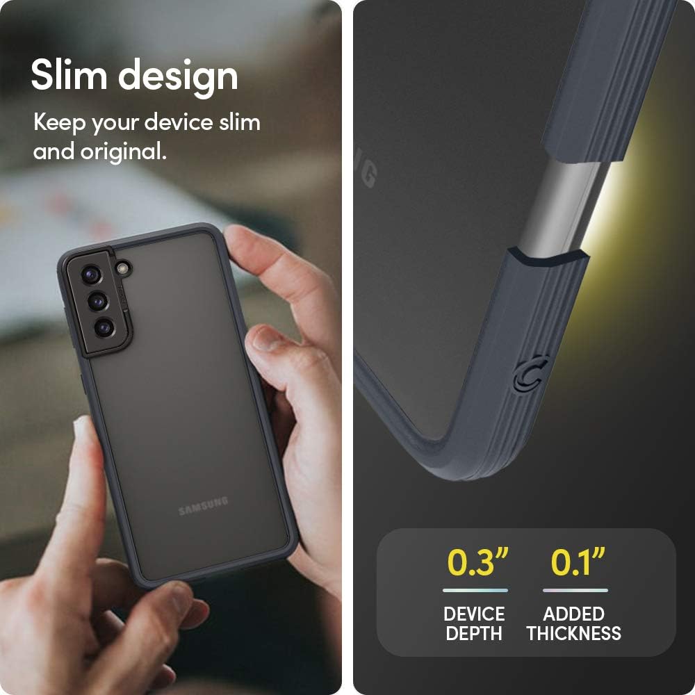 CYRILL Galaxy S21 case, Color Brick Matte Finish Protective Bumper Case Designed for Samsung Galaxy S21 Case/Galaxy S21 5G Case (2021) - Dark Gray