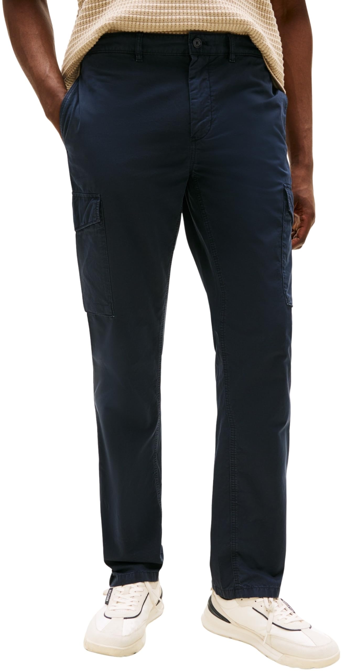 Tommy Hilfiger Men’s Denton Twill Cargo Trousers with Pockets, Blue (Desert Sky), 34W/33L