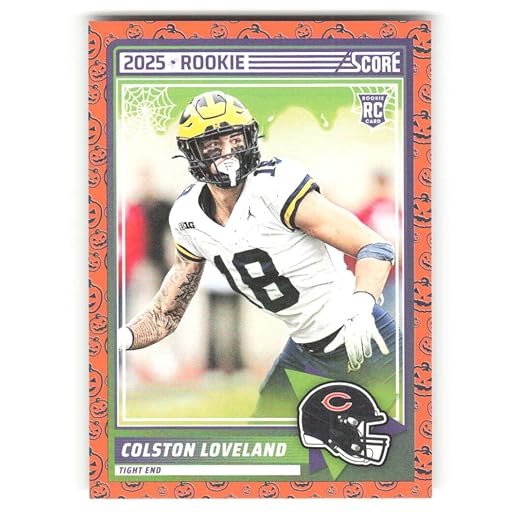 2025 Score Trick or Treat Rookies Pumpkin #31 Colston Loveland RC Rookie Chicago Bears NFL Football Base Trading Card