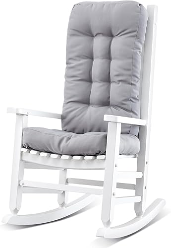 Juego de Almohadones para Silla Mecedora Infantil Silla Mecedora para InterioresExteriores de Madera para Niños Silla Mecedora para Patio Balcón