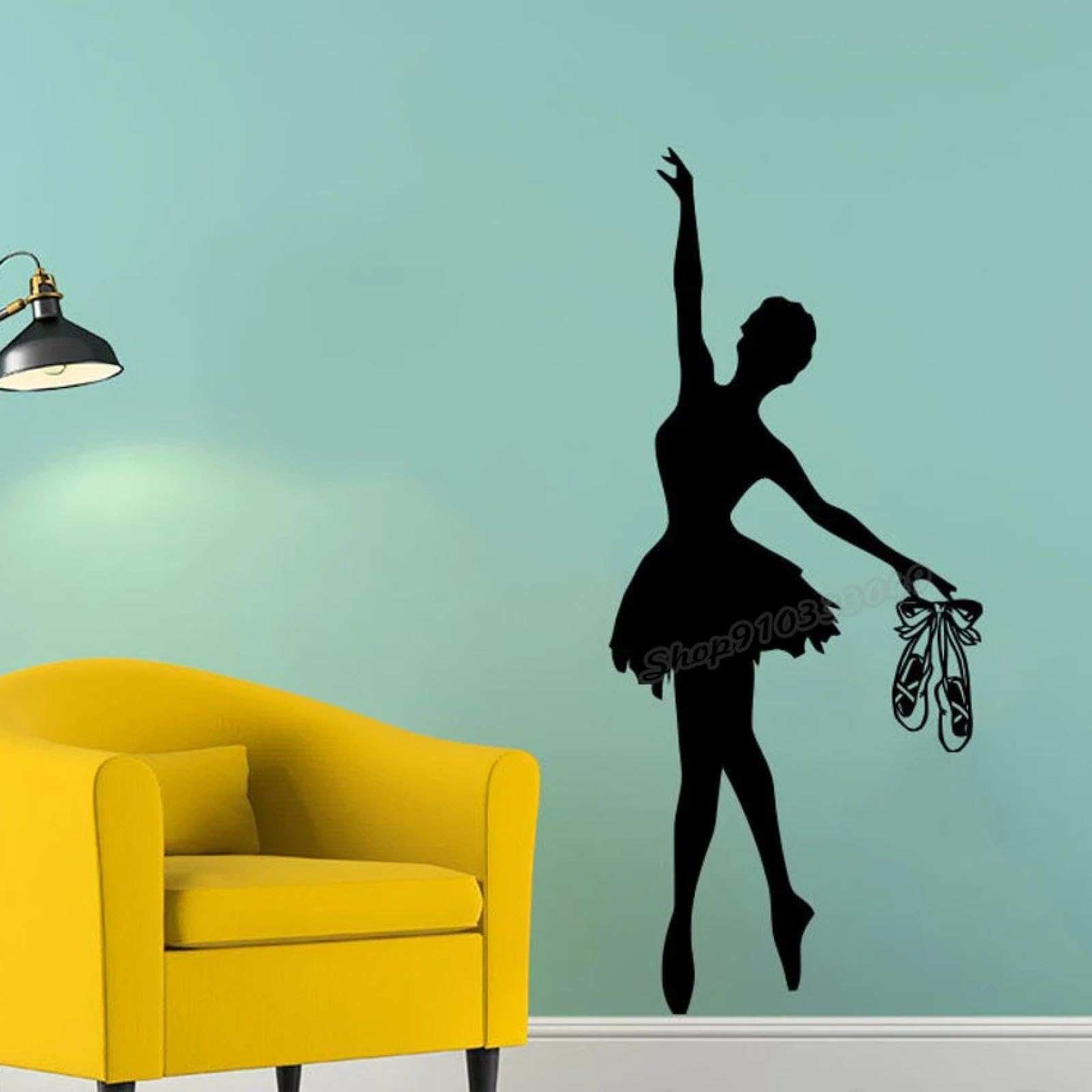 Youousi Black Ballet Dancers, Gymnastics, Dance Studio Vinyl Wall Stickers, Ballet Dancers On Pointe, Home Bedroom Decorations.