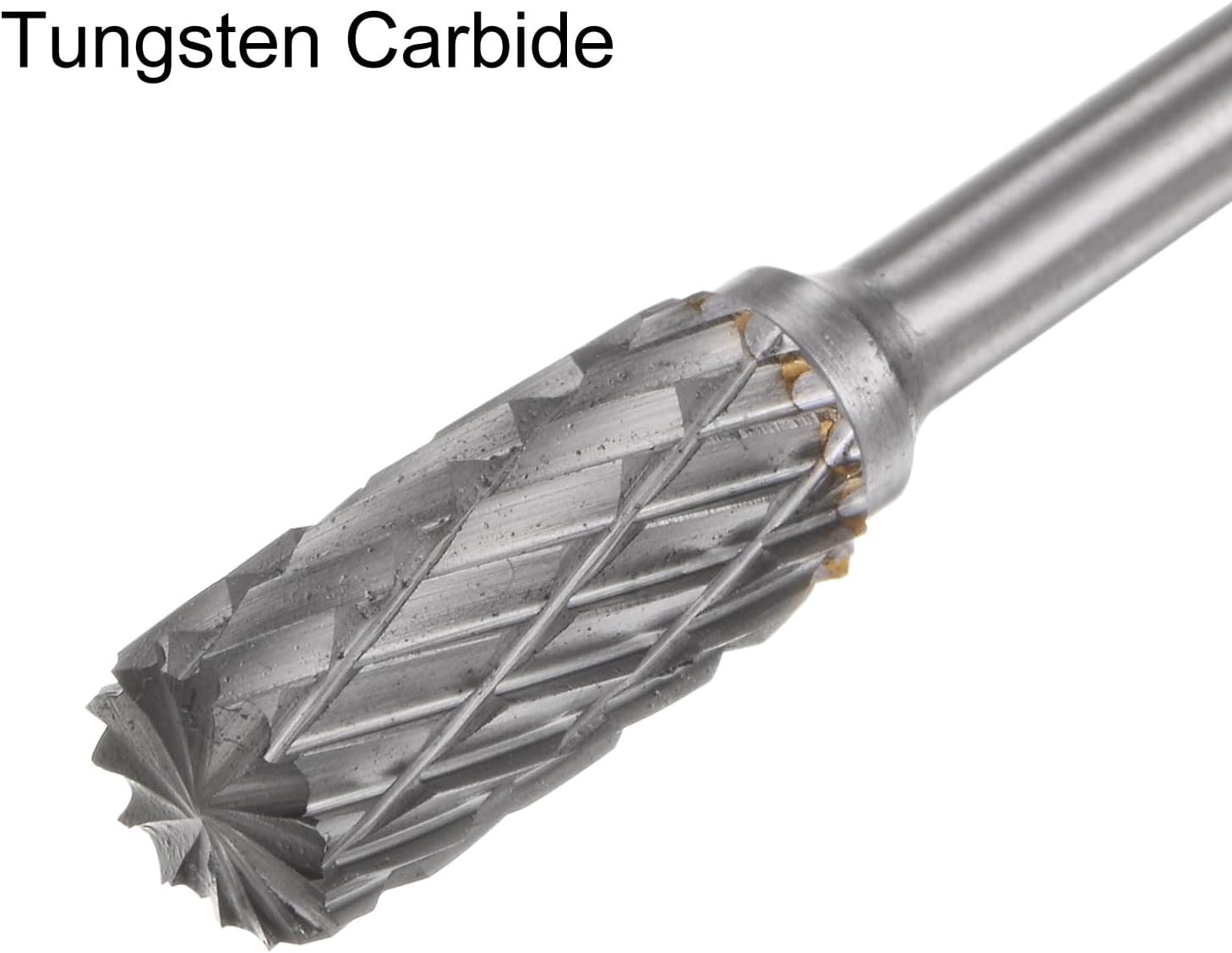 uxcell Tungsten Carbide Rotary Files 1/8" 1/4" Shank, Double Cut Cylindrical Radius End Rotary Burrs Tool 6mm Dia, for Die Grinder Drill Bit Wood Soft Metal Carving Polishing, 2pcs