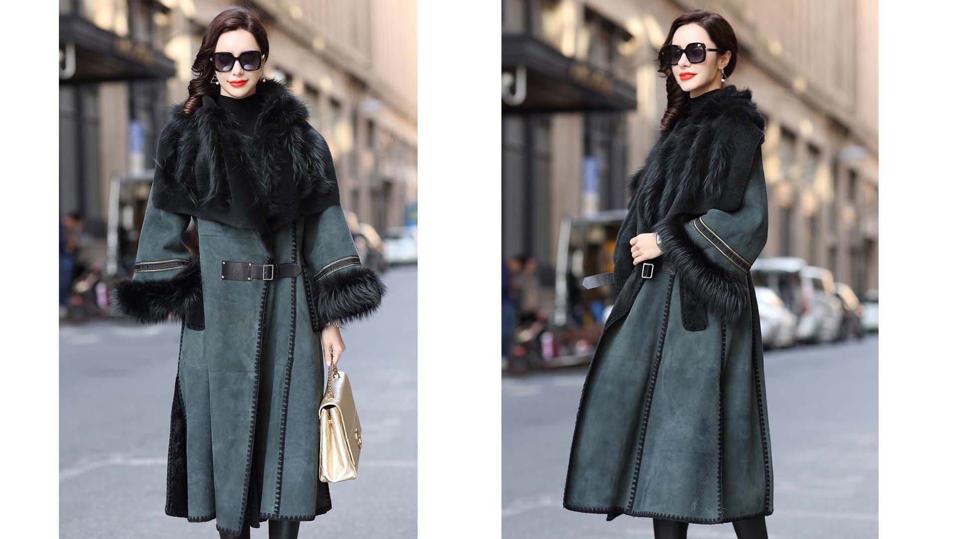 Amazon.com: Denny&Dora Women Sheepskin Shearling Jacket Winter