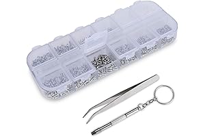 HQMaster Eyeglass Repair Kit with 1100 Essential Screws and Tools