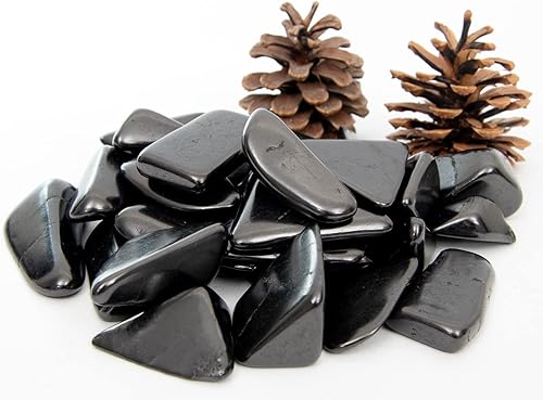 Miniatura 6 de RUMINERAL Piedras de Shungite Tumbled  Auténtica piedra pulida para masaje Reiki Crystal Chakra Curación  1.76 libras