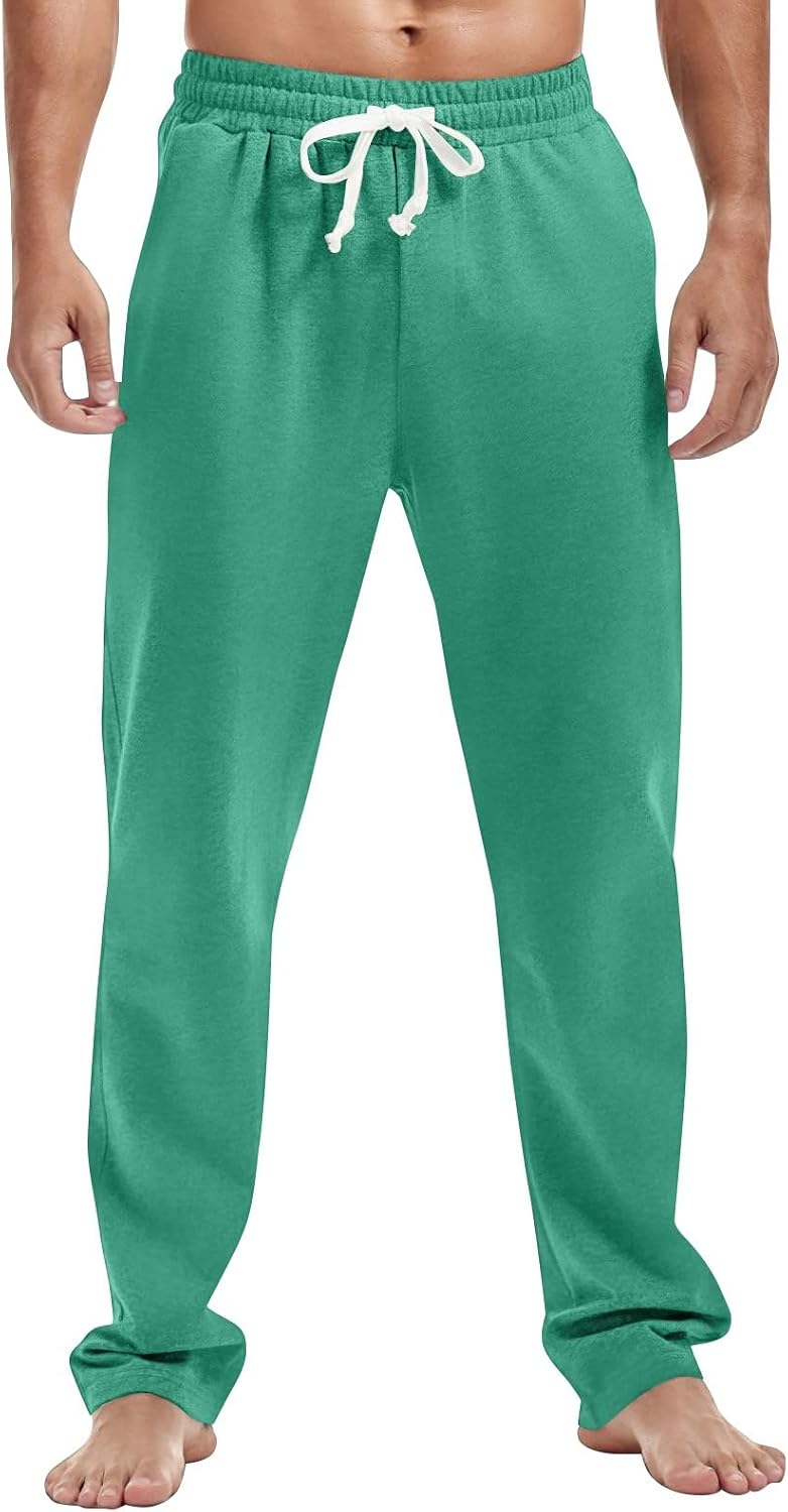 WENKOMG1 Men's Joggers Pants Athletic Elastic Waist Open Bottom Yoga Jogger Sweatpants with Pockets, S-2XL