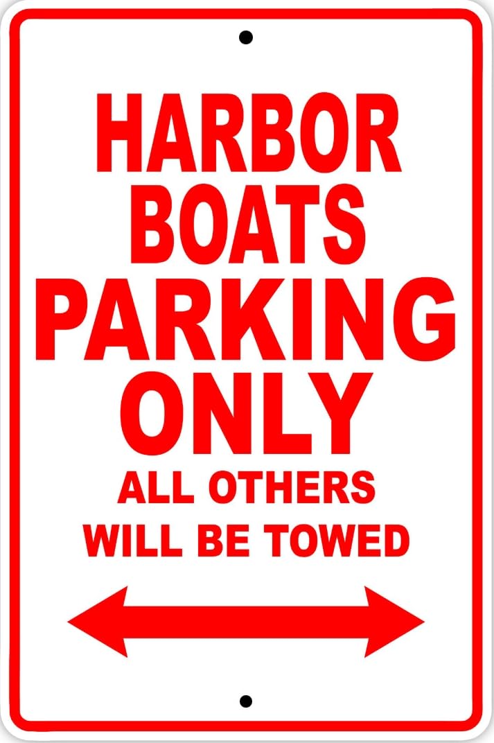 Harbor Boats Parking Only Boat Ship Decor Novelty Notice Metal Sign