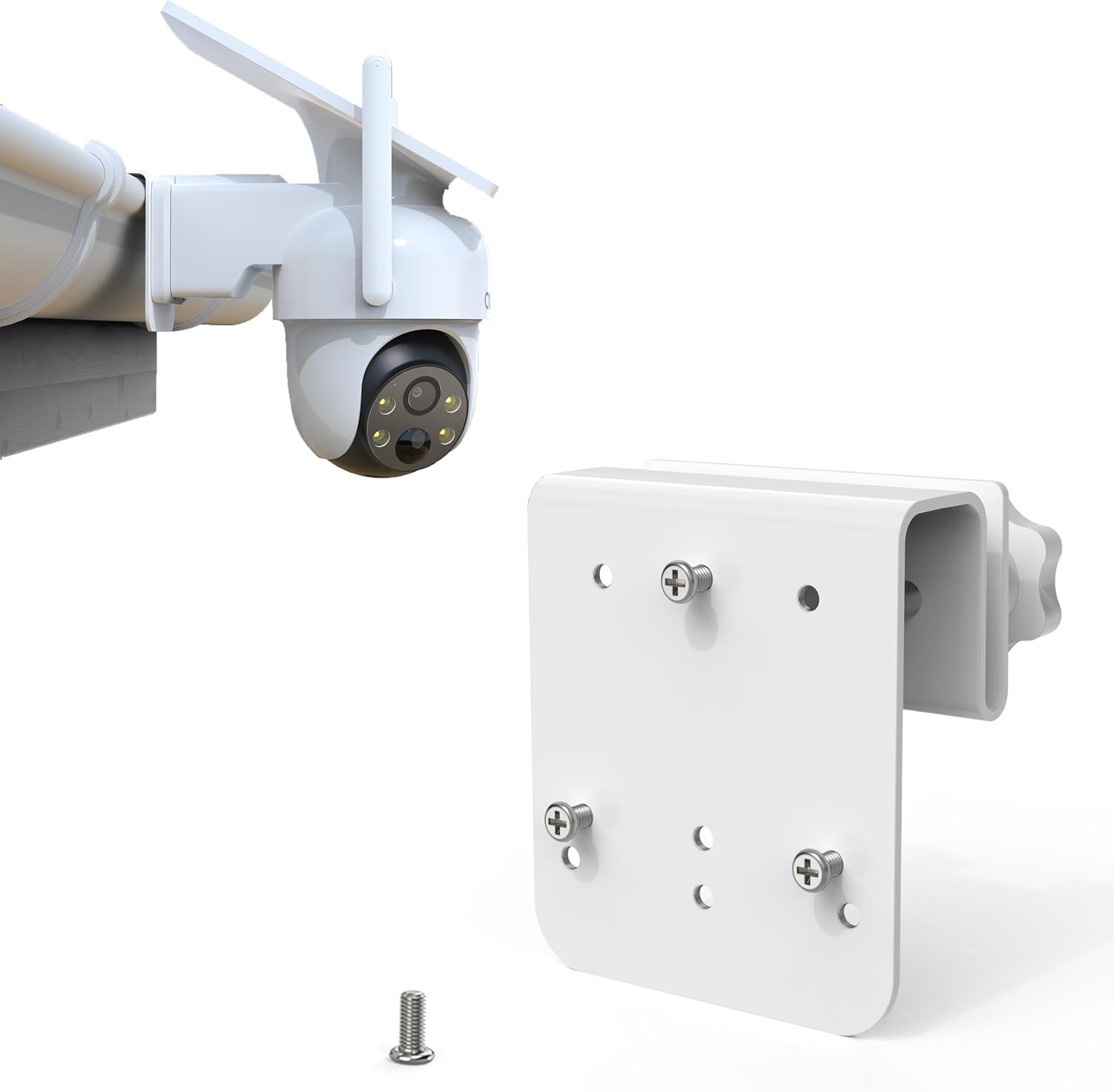 Metal Gutter Mount for AOSU Security Camera Wireless Outdoor (SolarCam D1 Classic), ANSQUE Security Cameras Wireless Outdoor GU01/SA01
