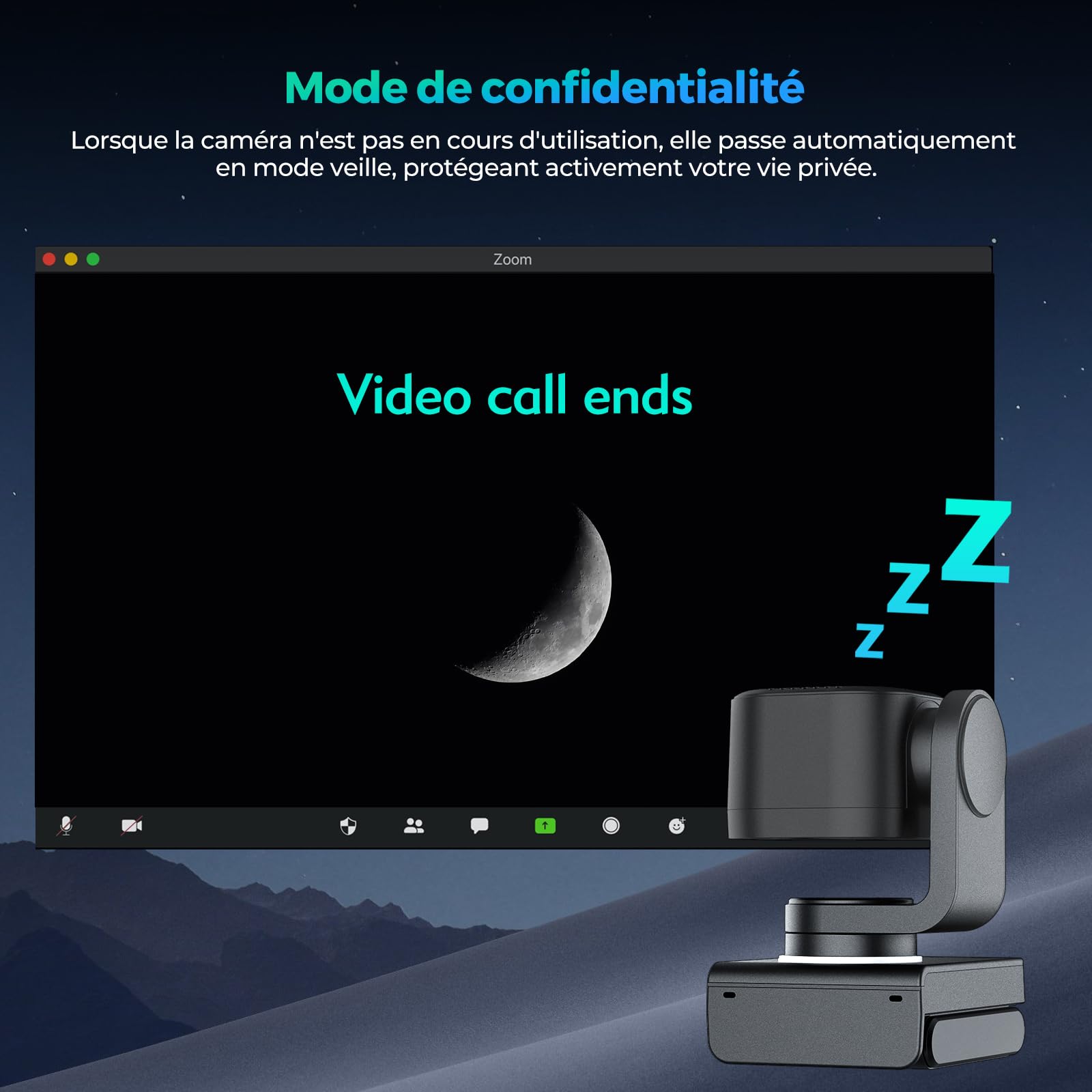Angetube Webcam 4K avec contrôle par Geste et Suivi AI – caméra Streaming USB 3.0 avec Double Microphones et réduction du Bruit, autofocus TOF, 1080P 60FPS, HDR, pour PC, Ordinateur Portable et Mac