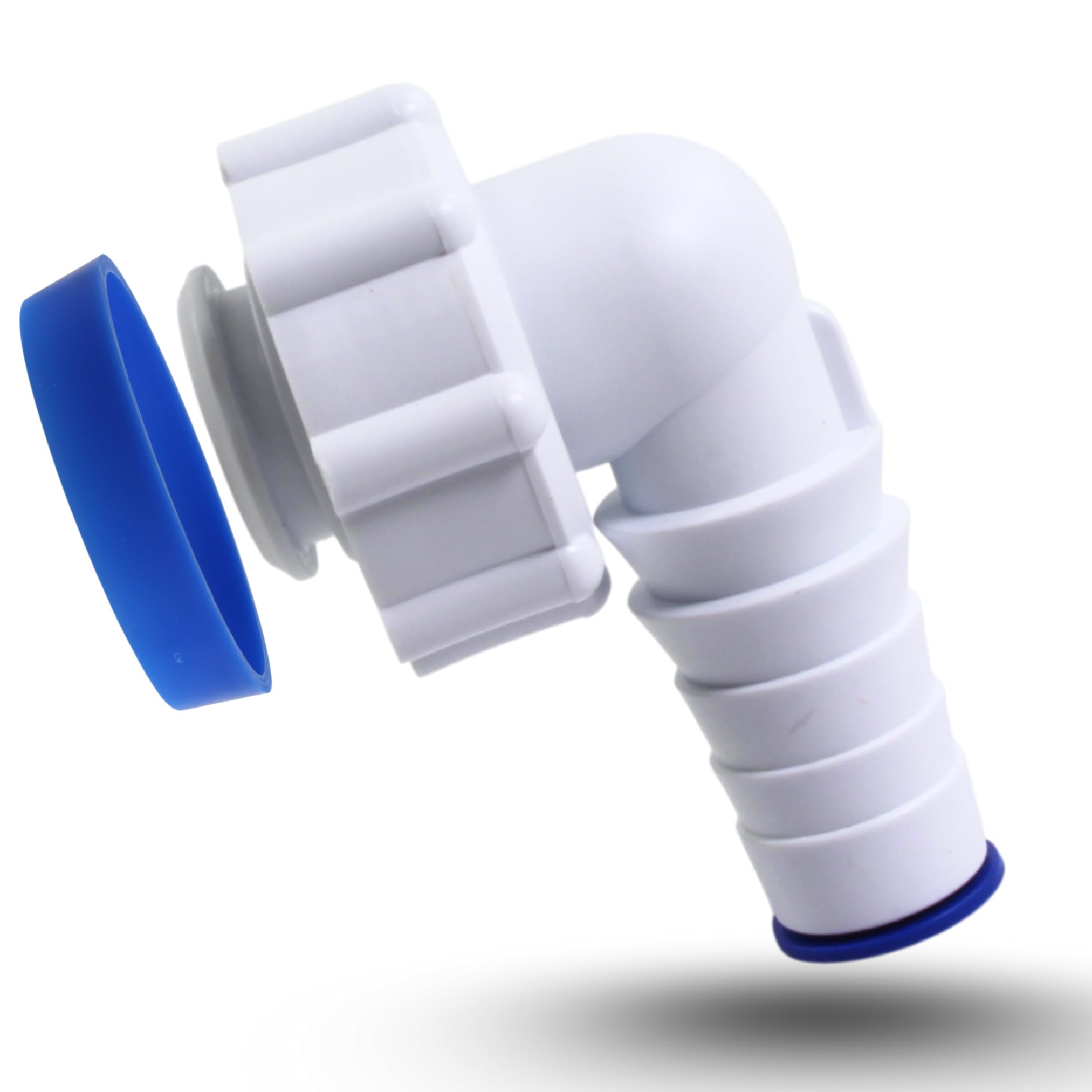 DL-pro Hose Screw Connection with Condensate Connection for 1 Inch (2.5 cm) Siphon Washing Machine Dishwasher Dryer with 19 mm Diameter Hose Connection