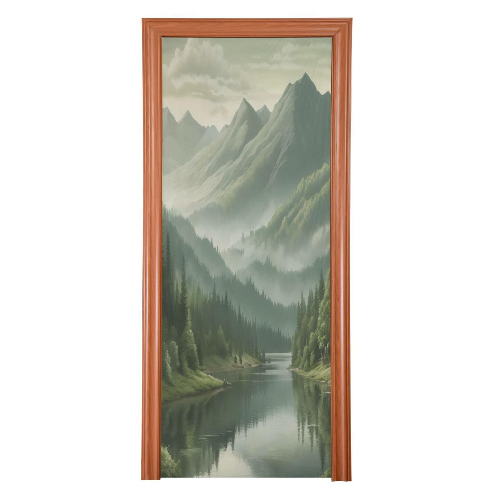 FLildon Meadow Woods and Mountain Door Cover Decoration, Party Accessory Porch Decor for Festive Ornament Room Door Covers 35 x 79 Inch