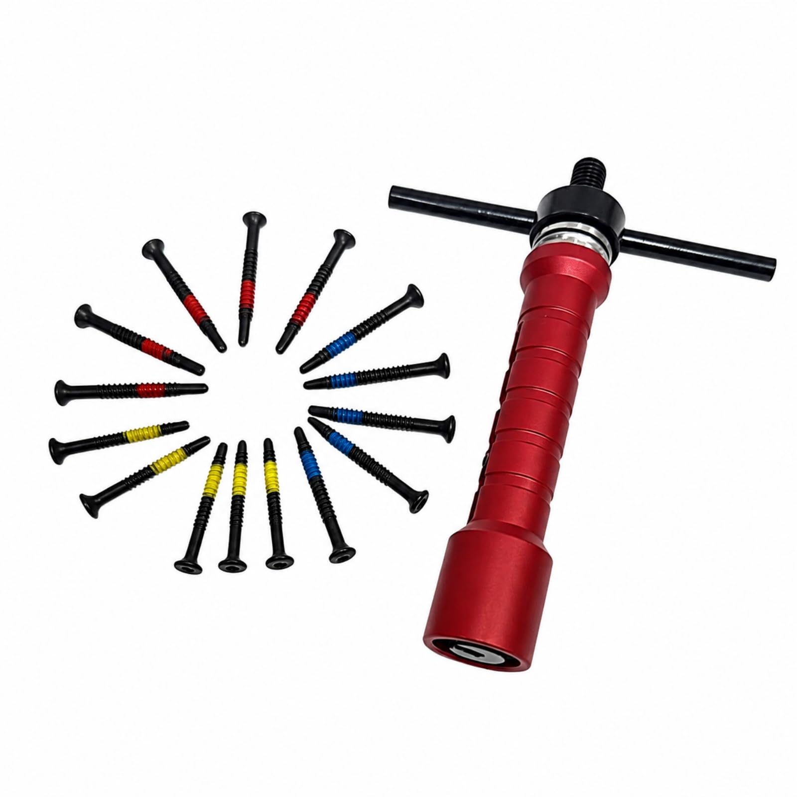 Amagogo Arrache- Vis autoperceusesTarauuses Manuel Extracteur à Manivelle Traverle Polyvalent Extracteur Vis pr Rénovation, Rouge, 15 PC