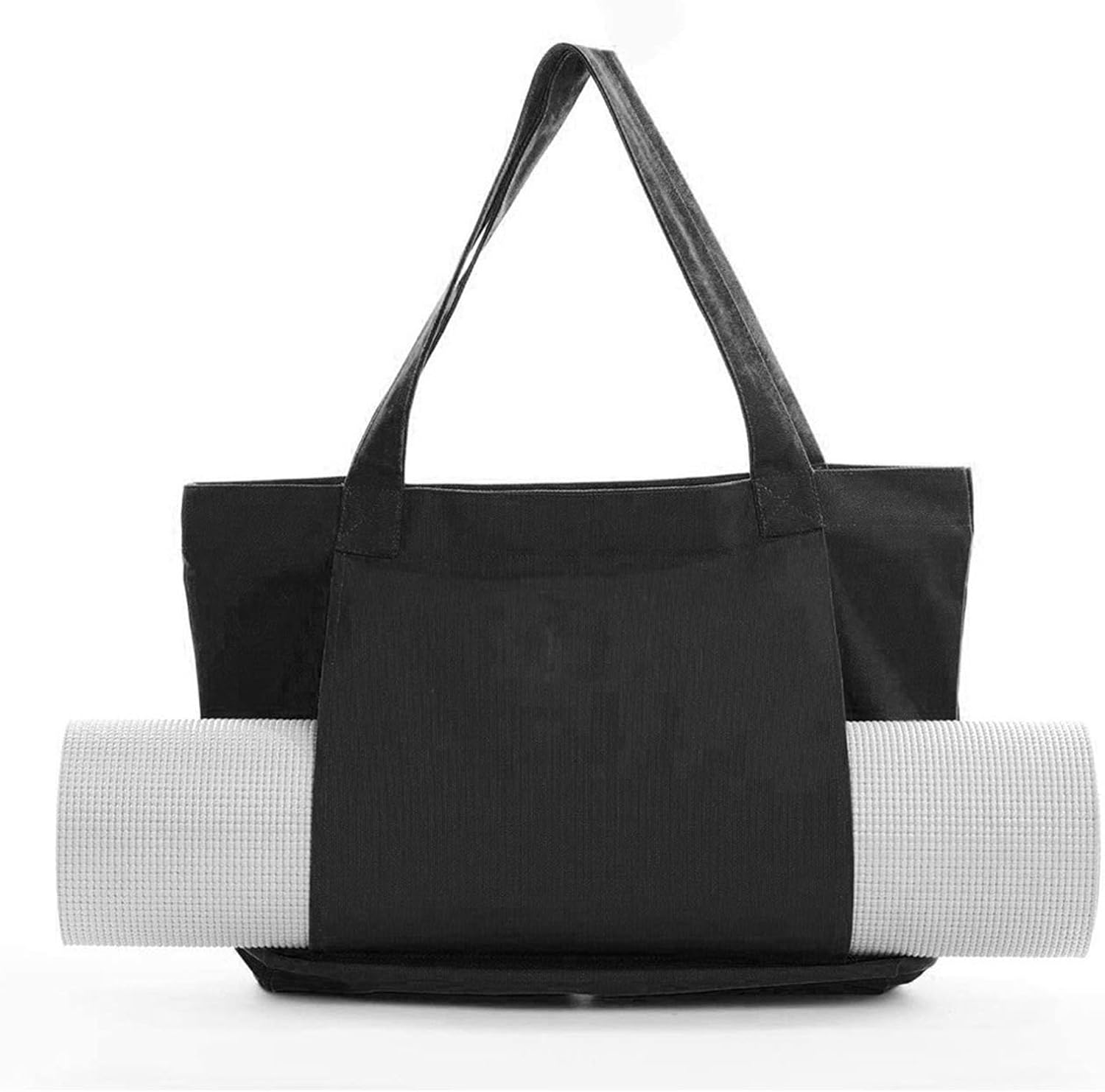 Starsouce Yoga Mat Bag Lightweight Foldable Canvas Tote with Side Sleeve Large Pocket Yoga Mat Carrier for Gym Travel Beach