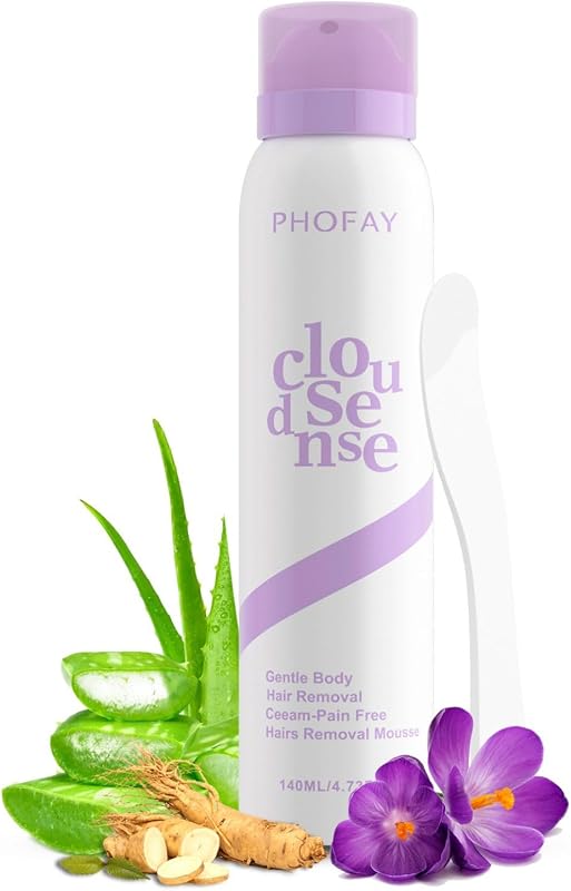 PHOFAY Smooth Hair Removal Cream for Women and Men Body hair removal spray | Sensitive Skin Fast-Acting Aloe Hyaluronic Acid Cloudsense Hair Removal Spray Dermatologist-Recommended (1, Depilatory Cream)