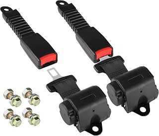 Retractable 61" DOT Golf Cart Seatbelts Universal Seatbelts for Golf Cart EZGO TXT RXV, Yamaha, Club Car (2 Set Only)