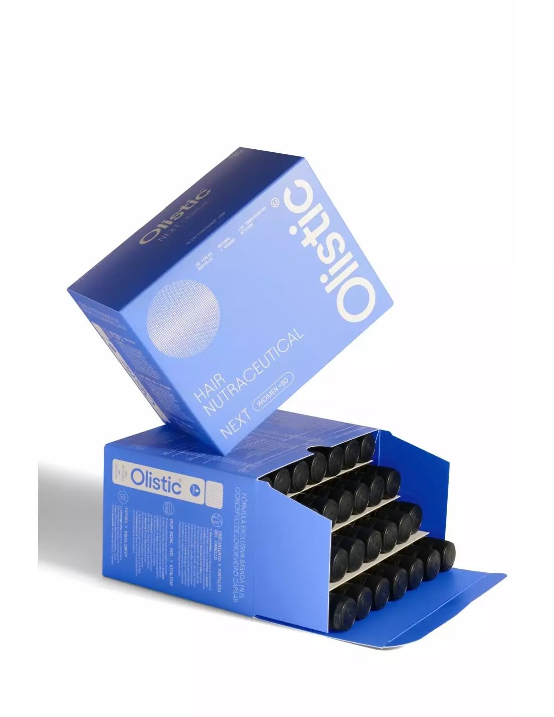 Olistic - WOMEN NEXT PACK TRIPLO 3 MESES + BOTELLA DE REGALO, Complemento Alimenticio Anticaída de Cabello, Ingredientes Naturales y Vitaminas, Previene la Caída del Pelo, Vegano, Sin Gluten