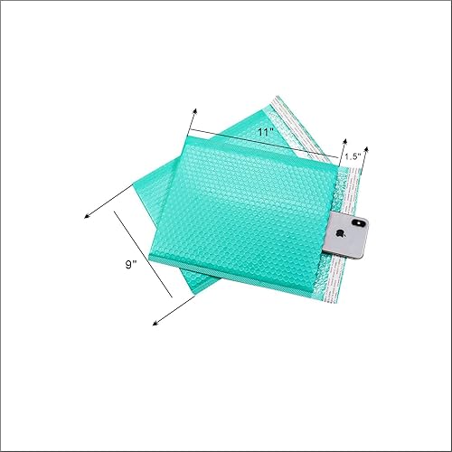Miniatura 2 de MEIANJU - Sobres acolchados de polietileno de 11 x 9 pulgadas, bolsas de correo de embalaje pequeño, suministros de negocios, azul lago, 25 unidades
