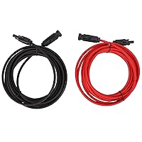 Vista 1 de Cable adaptador solar, 1 par de cable de panel solar de 12 AWG con conector adaptador solar, cable de extensión solar, cable fotovoltaico resistente