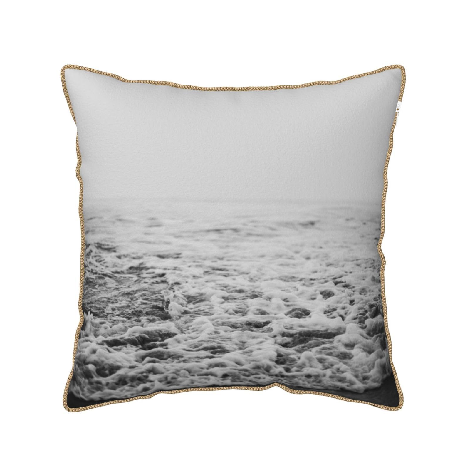Housse de coussin en velours noir et blanc de qualité durable