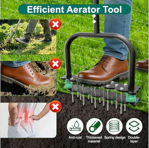 Aireador manual de césped con 14 puntas de hierro miniatura 4