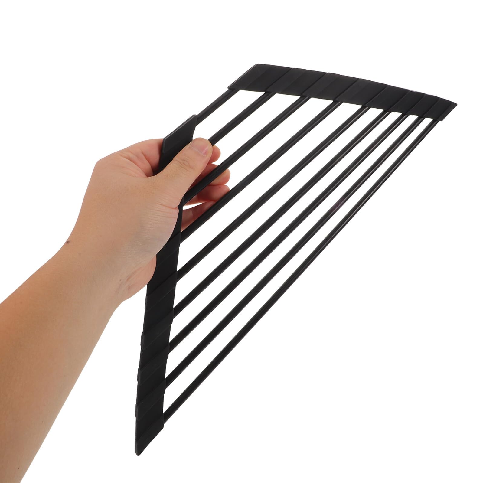 Escurridor triangular de acero inoxidable para fregadero, escurridor de platos con silencio de drenaje rápido, diseño que ahorra espacio para encimeras limitadas, ideal para cocina