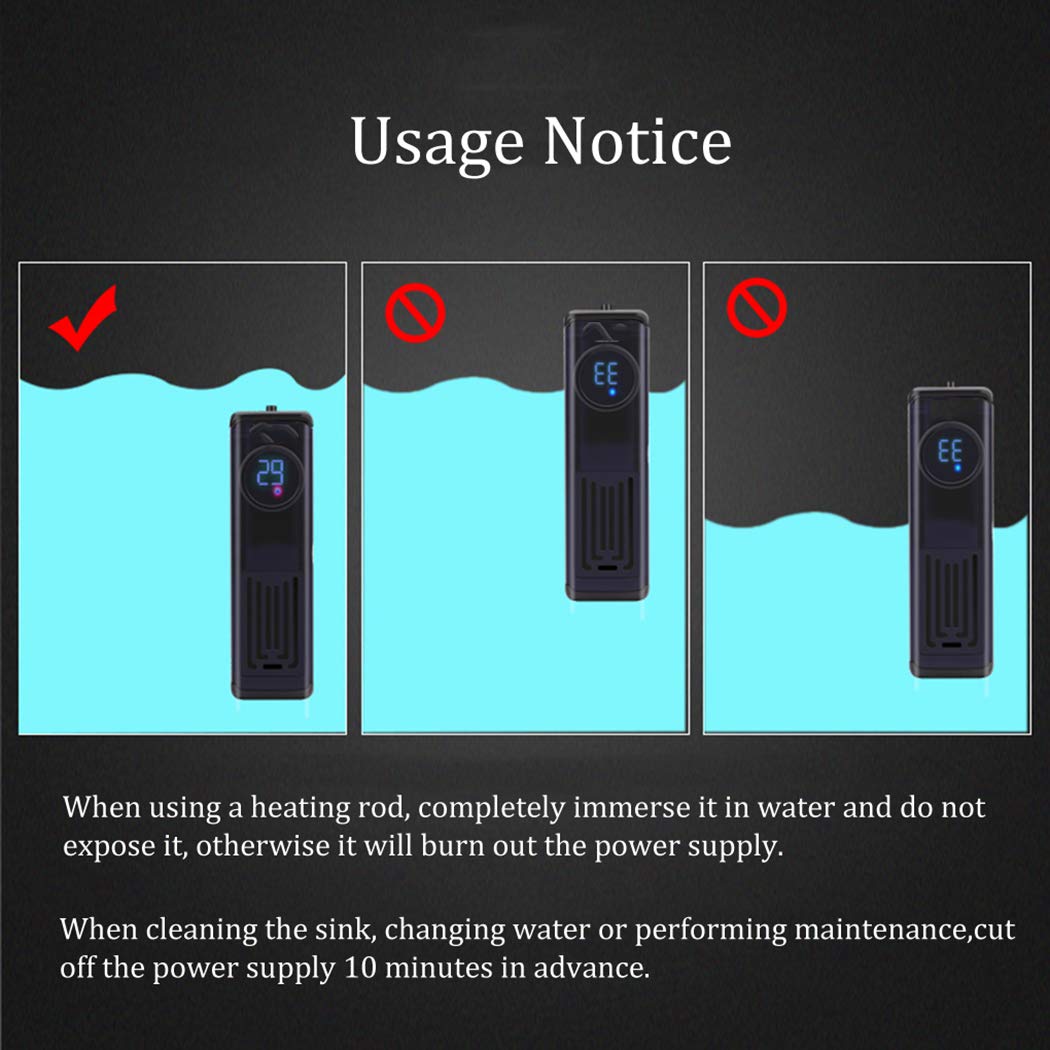 Calentador de Agua Sumergible para Tanque de Peces, Calentador de Acuario, termostato de Temperatura Ajustable con ventosas