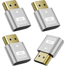 4 Pack HDMI Dummy Plug 4K HDR, Virtual Monitor EDID Emulator 4K@60Hz 2K@60Hz 1080P@120Hz, Virtual Monitor Emulator, HDMI Headless Adapter for Remote PC, Laptop, with Windows Mac OSX Linux