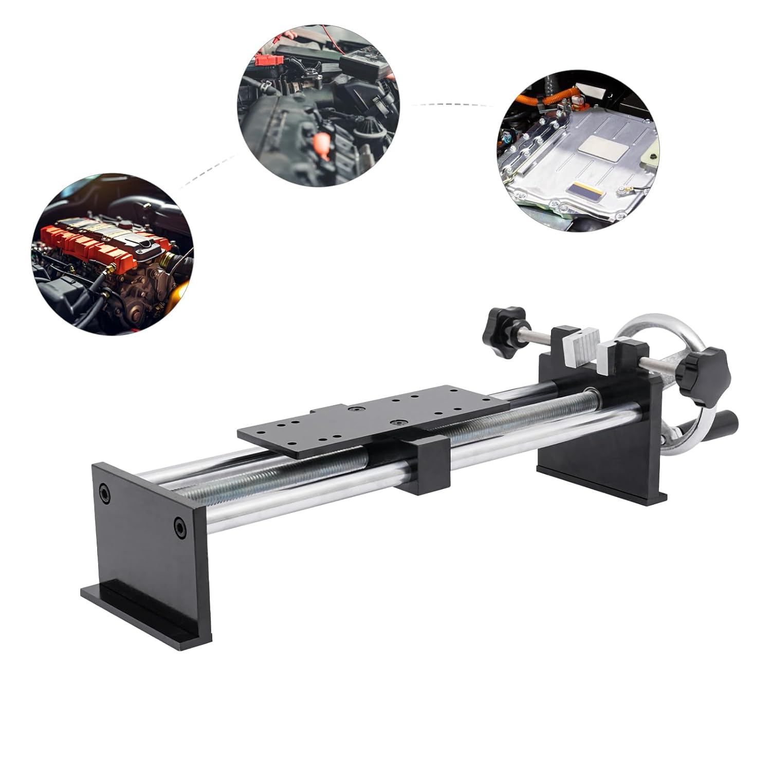 Force Gauge Stand Manual Force Test Stand Push Pull Gauge, Hand Wheel Operated,500N/50kg Black Hand-Wheel Operated Force Gauge Stand Push Pull Force Test Stand