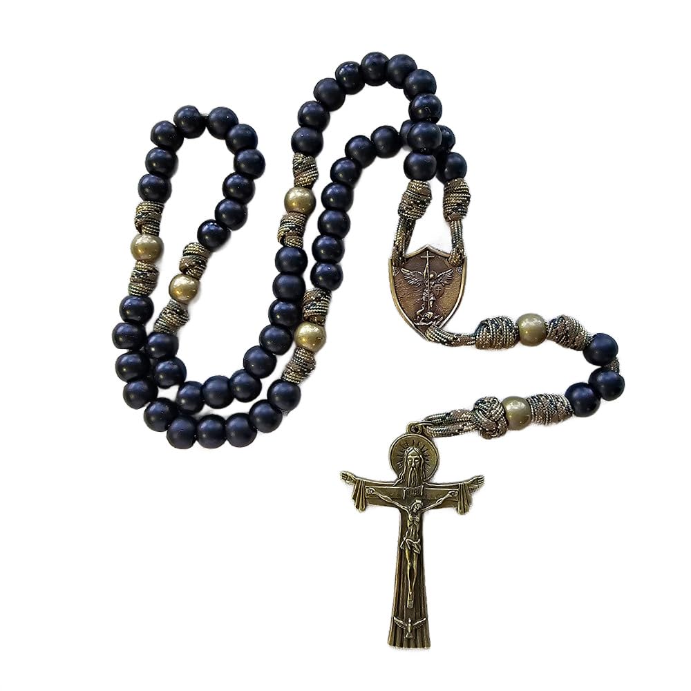 Soldier Paracord Rosary in Military Camo - Image 2