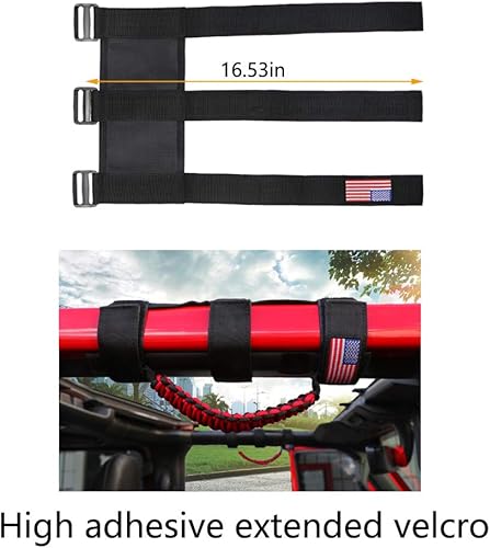 Miniatura 5 de BESTAOO 2 asas de agarre para barra antivuelco, mango de agarre de paracaídas para Jeep Wrangler YJ TJ JK JL y Gladiator JT 1955-2022 UTV ATV, apto