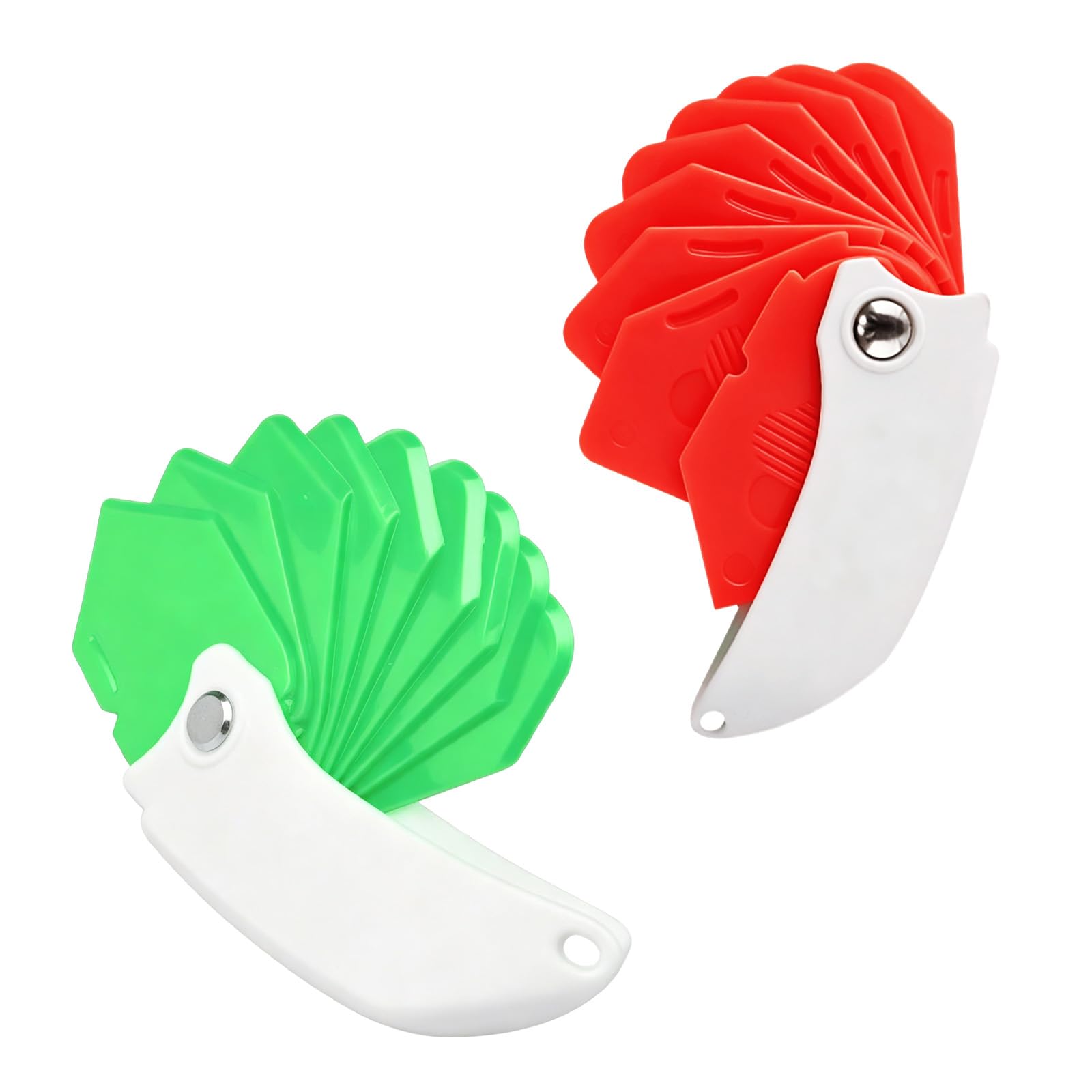 2PCS Caulking Tool, 9 in 1 Silicone Caulking Tool, Foldable Finishing Scraper, Portable Seam Tools with Different Angles for Bathroom Kitchen Doors Windows Floor (Red & Green)