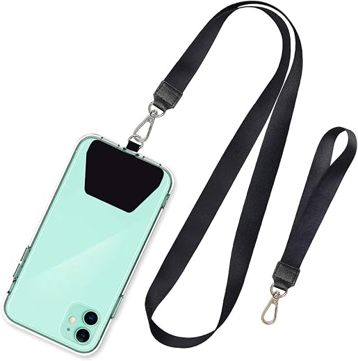 SHANSHUI Phone Lanyard, Neck Strap and Wrist Tether Key Chain Holder Universal for Phone Case Anchor Fit All Smartphones – Black